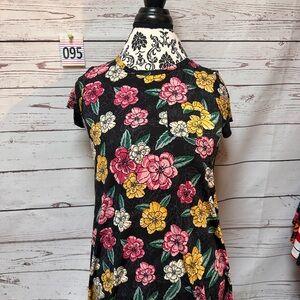 LuLaRoe Kids Pajamas Nightgown - Black with Pink and Yellow Floral